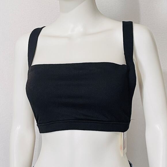 Calia Square Neck Bikini Swimsuit Top Womens XL Black UPF 50 Removable Pads - Picture 1 of 9